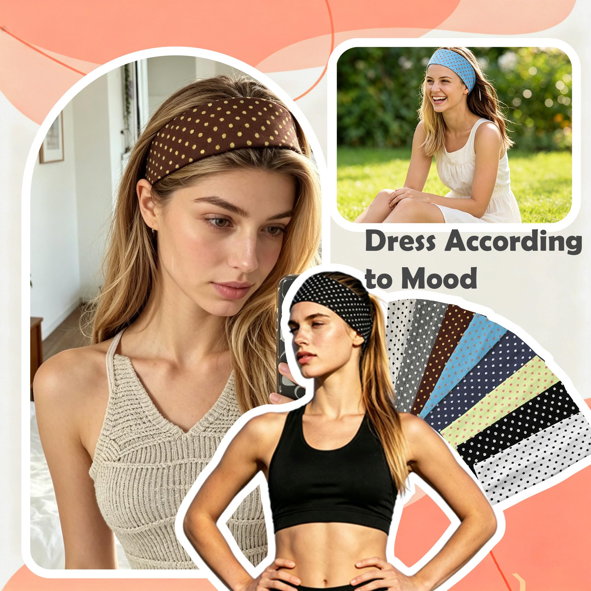 Weazppre several headbands laid flat shows variety and ready-to-use convenience benefit