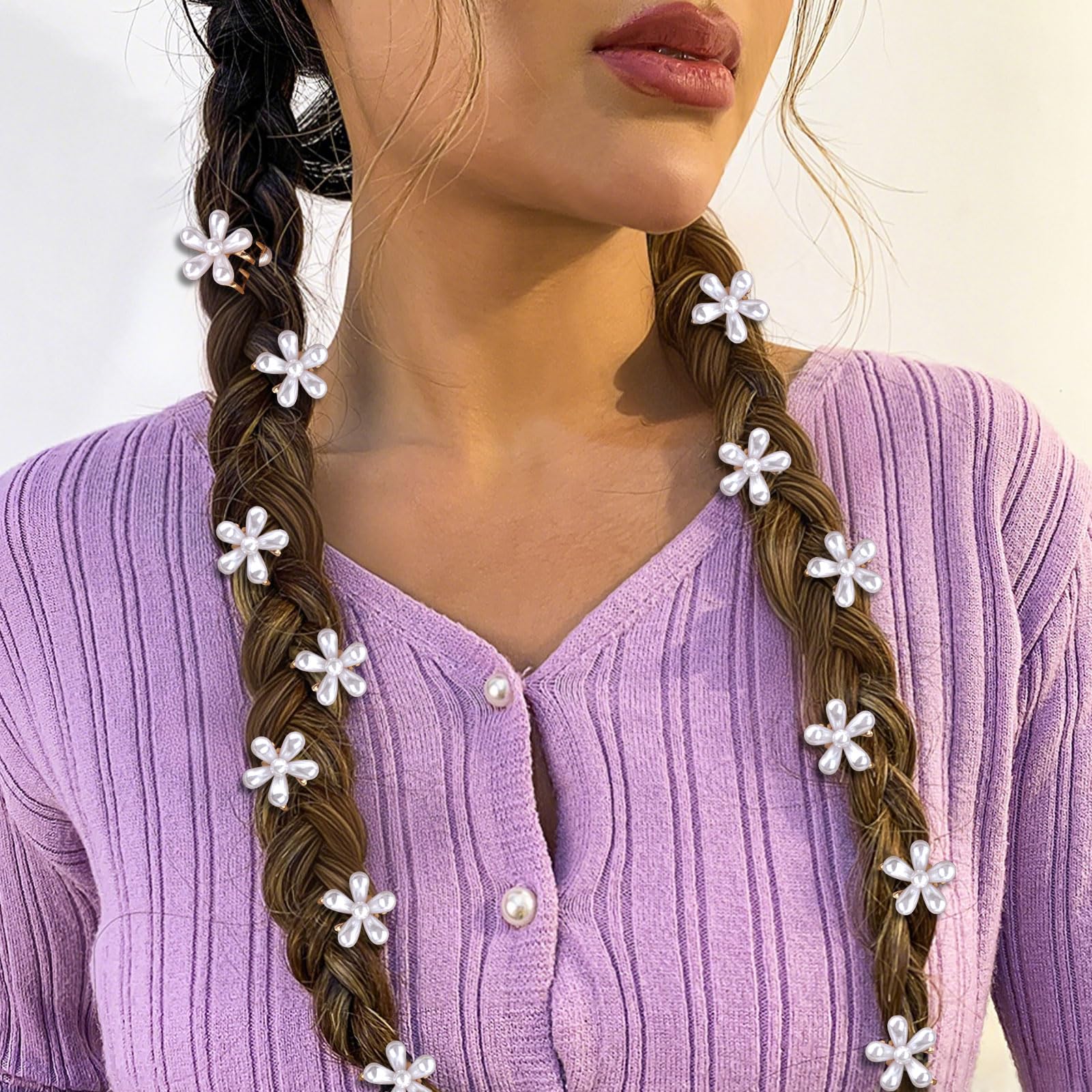 Wecoe close-up of pearl flower detail highlighting delicate finish and elegant accent