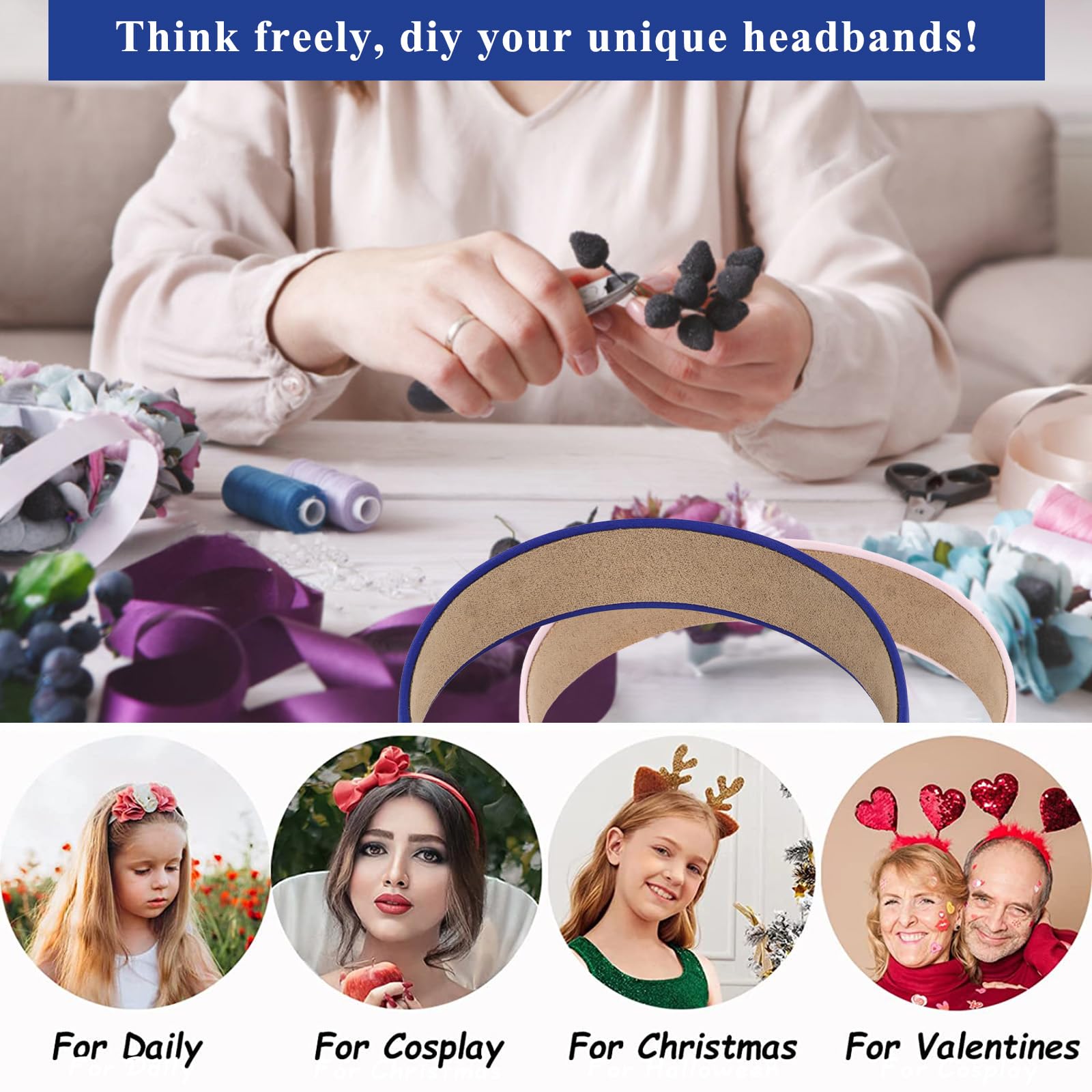 Wecoe headband worn in hair demonstrating secure, non-slip hold