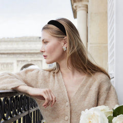 Wecoe headband worn in a half-up hairstyle for polished everyday styling