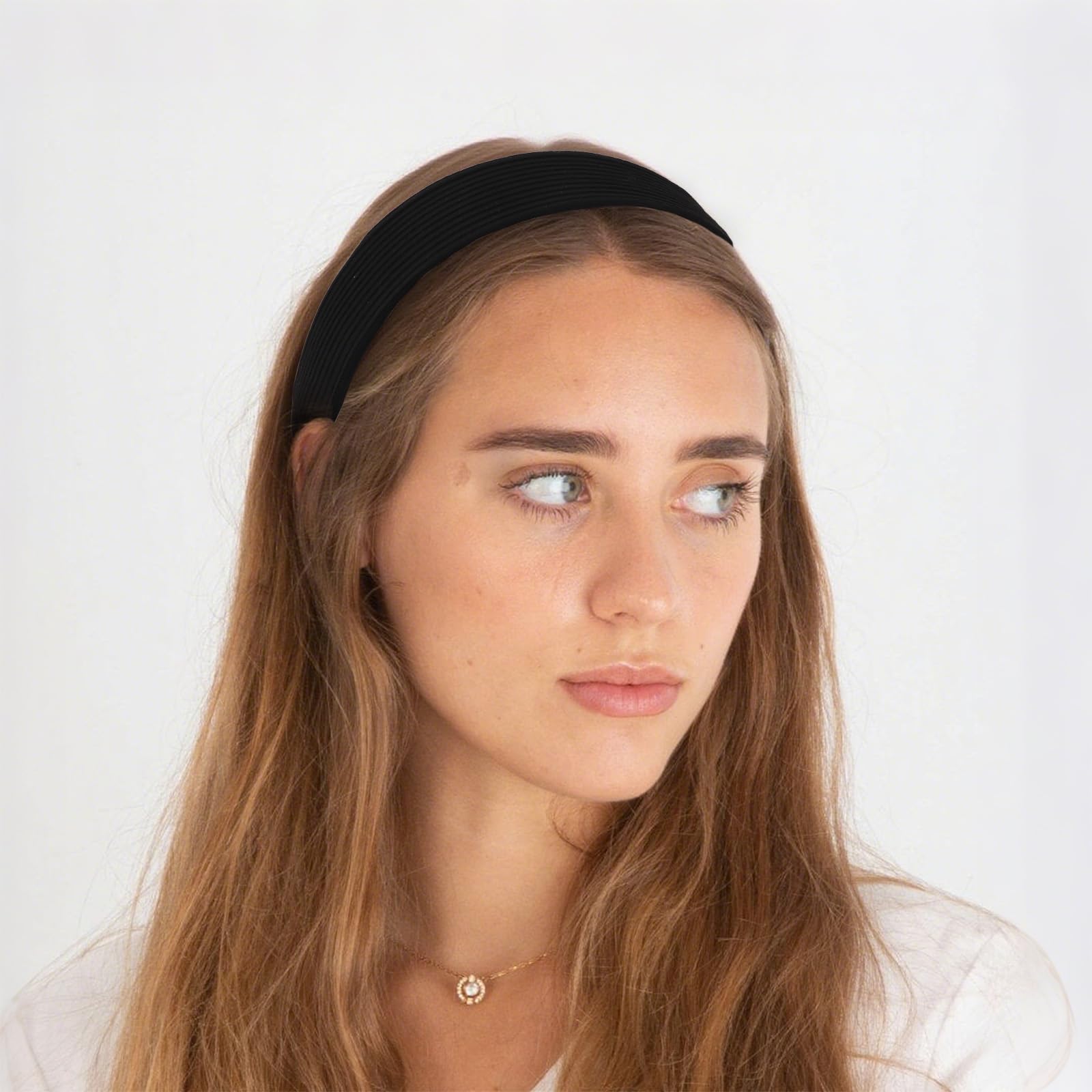Wecoe model wearing headband side profile showing comfortable secure hold