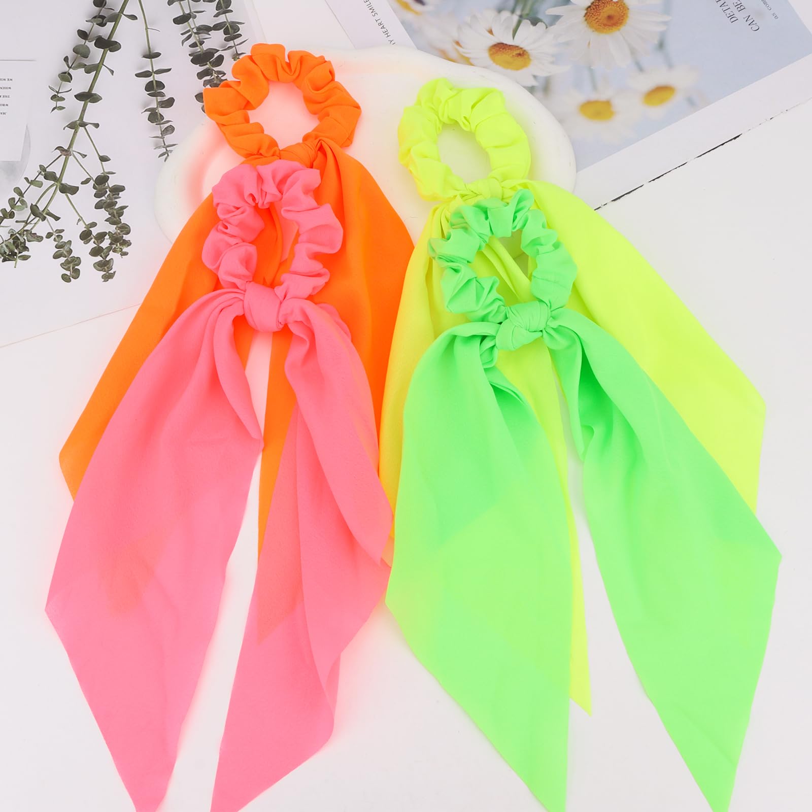 Wecoe scrunchies at disco party enhancing bright, energetic outfits