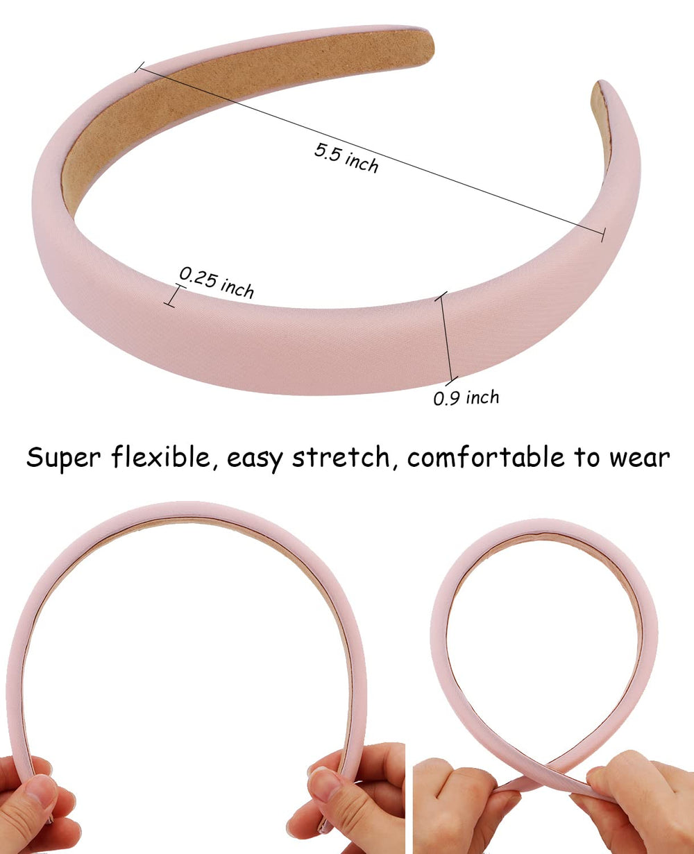 Wecoe headband held in hand to show 0.9 inch width and travel-friendly benefit