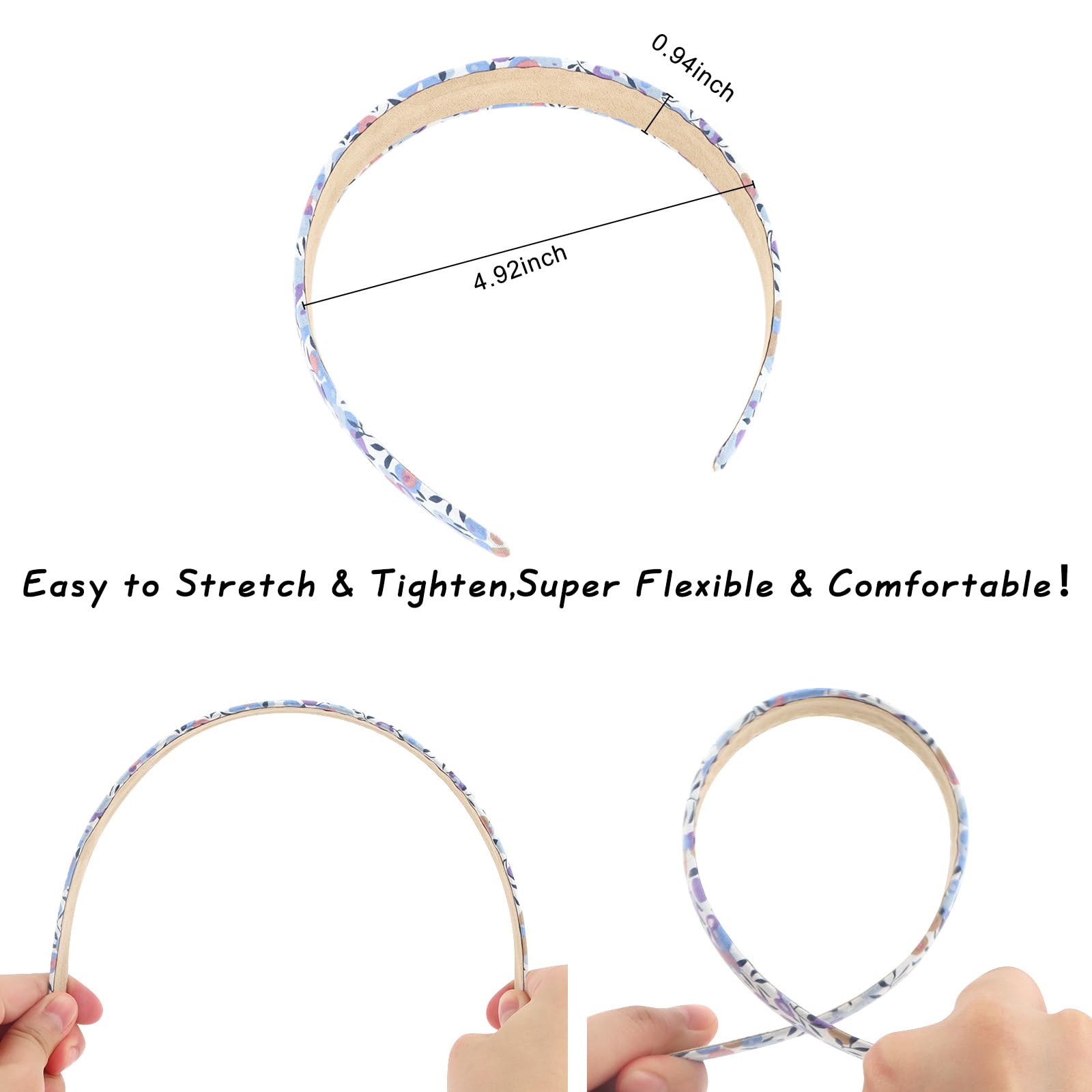 Wecoe headband held in hand showing size and flexible band for correct scale