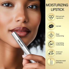WEEMAY application on lips black cherry showing bold tint and polished finish