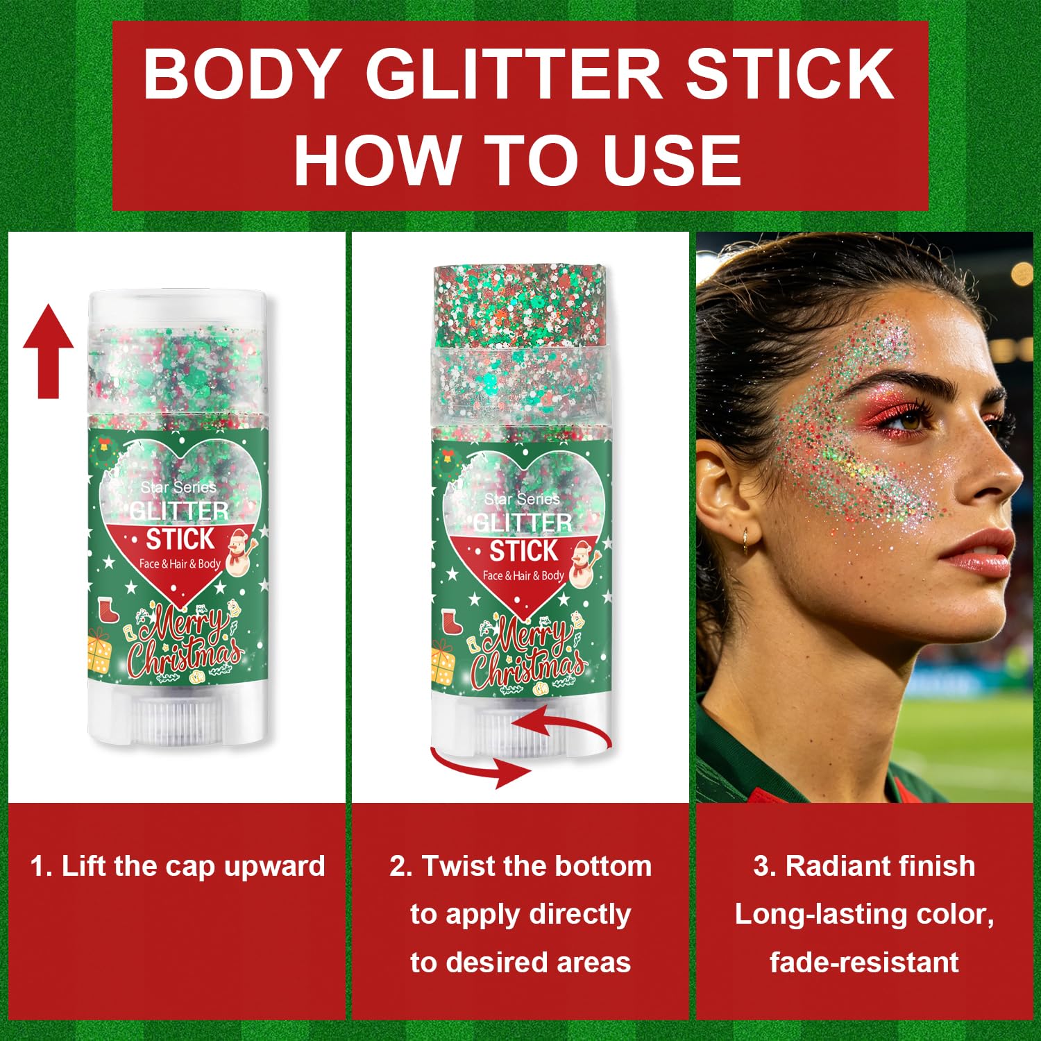 WEEMAY rinsing glitter off skin illustrating simple cleanup benefit