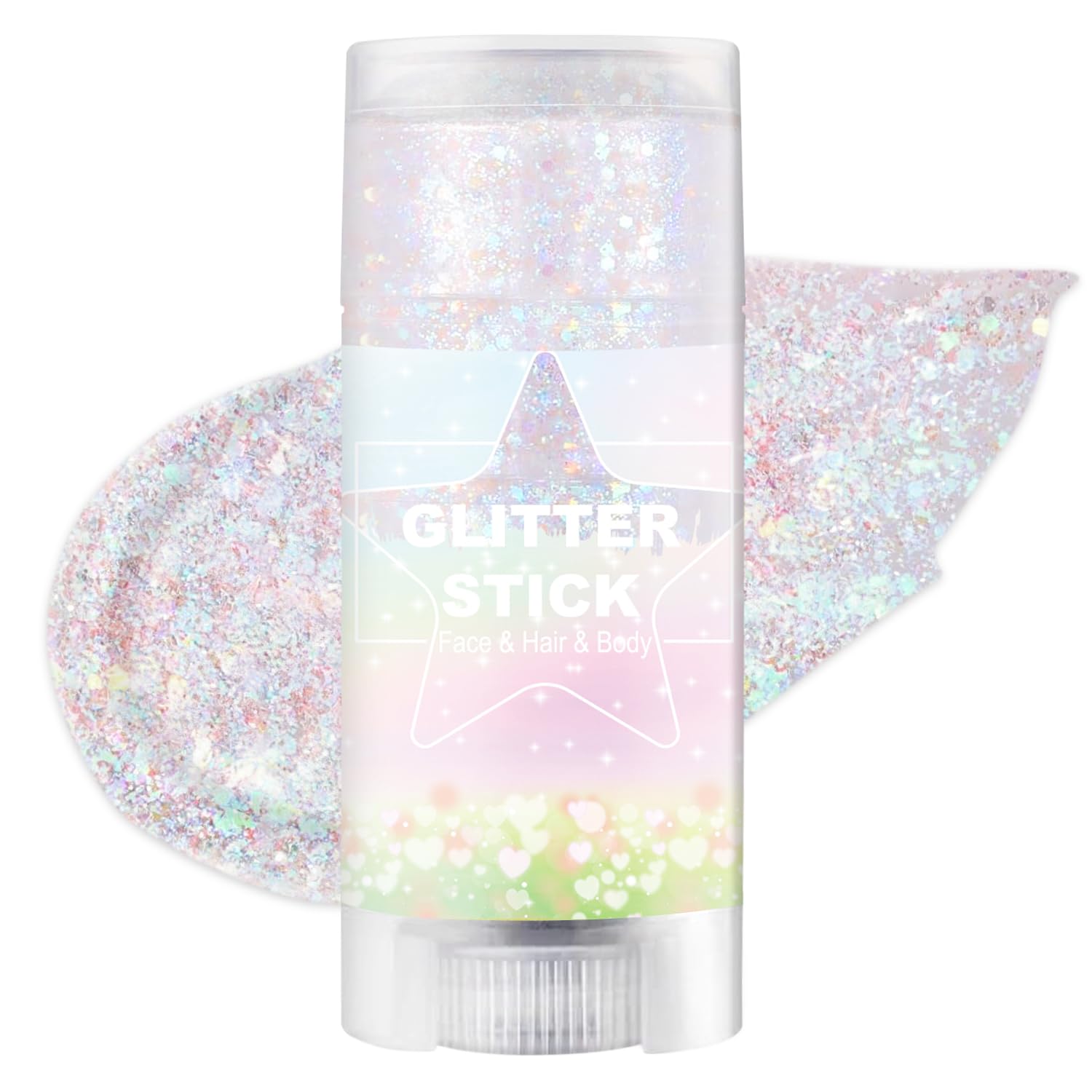 WEEMAY front packaging showing compact glitter stick and benefits