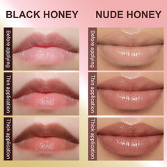 WEEMAY model wearing black cherry tint demonstrating rich, flattering color