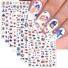 WEIXIWUYU front packaging showing 8 patriotic decal sheets and easy application benefit