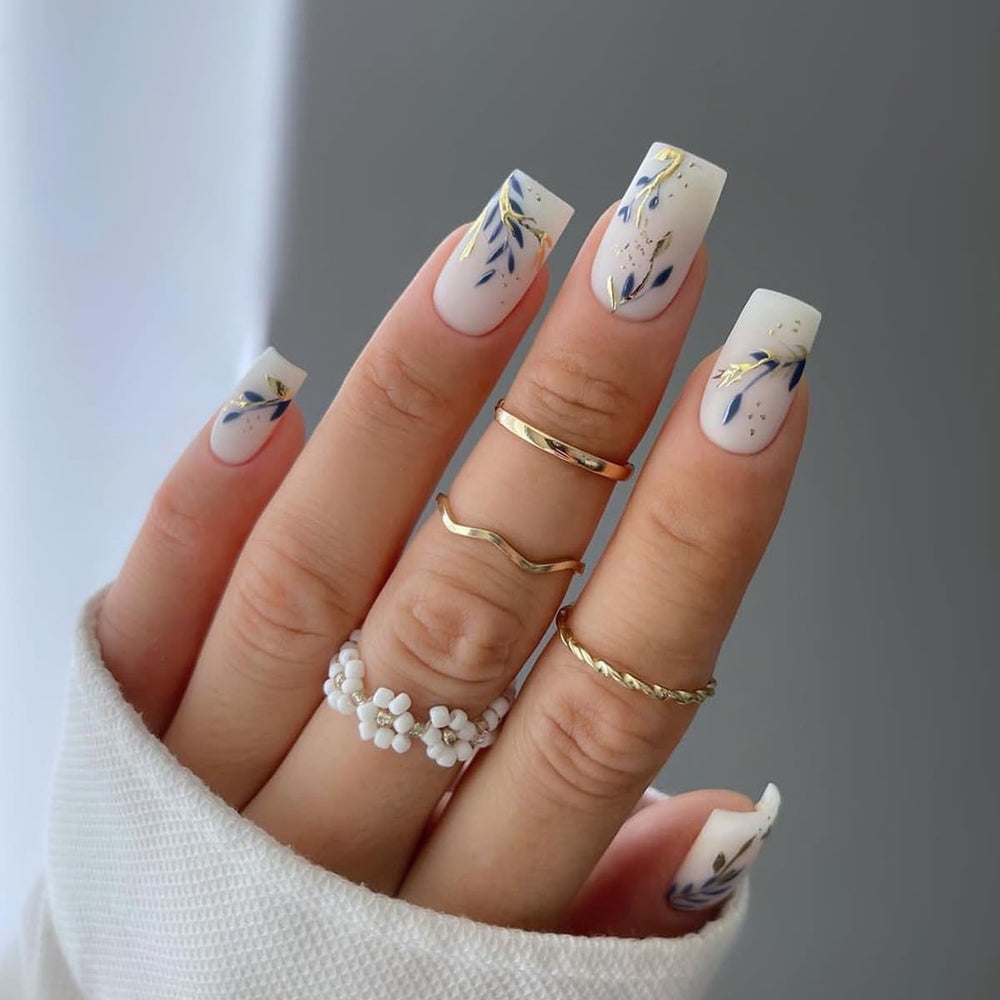 WEIXIWUYU front packaging showing 24-piece press-on nail kit with tools, easy at-home use