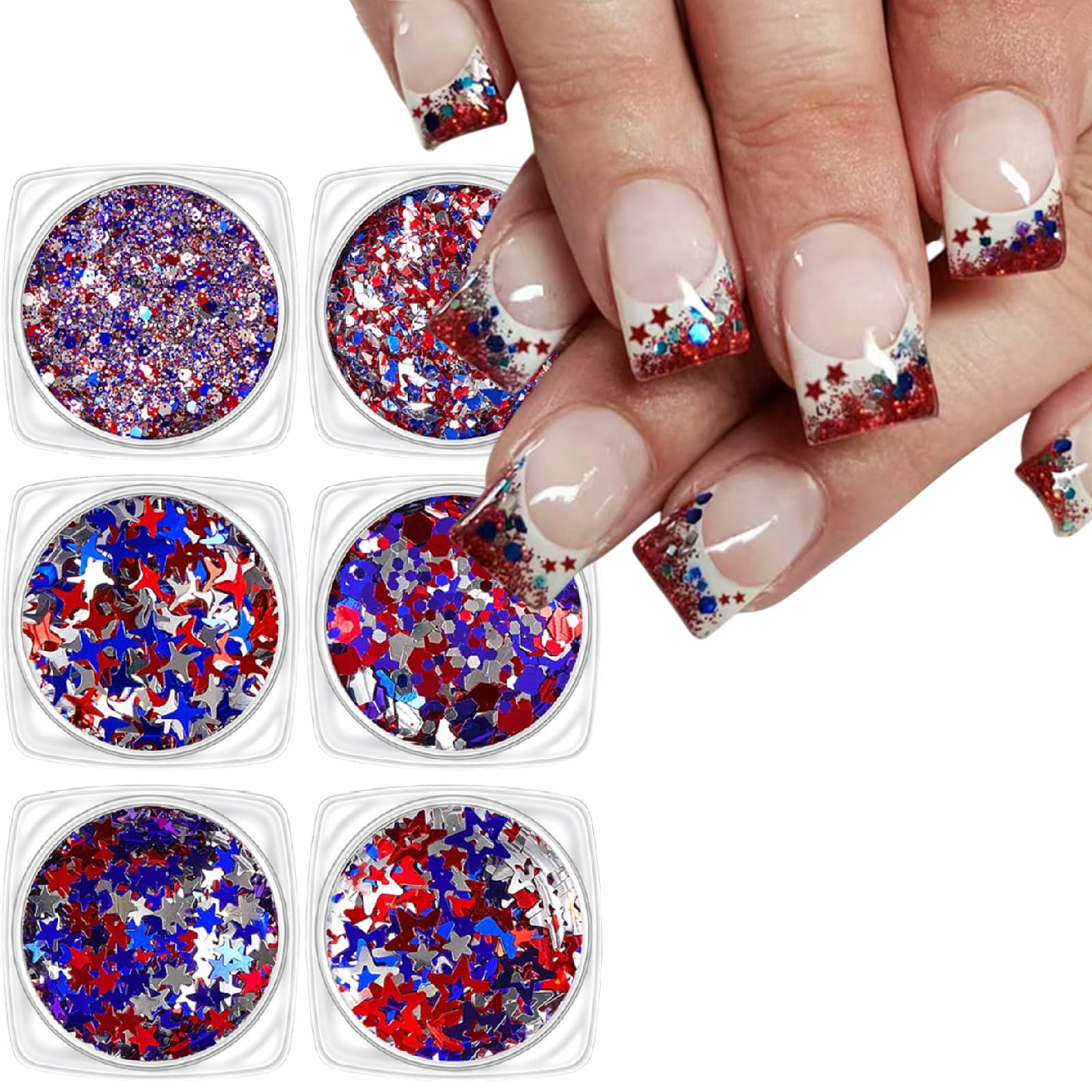 WEIXIWUYU nail application using tweezers to place stars for precise adhesion