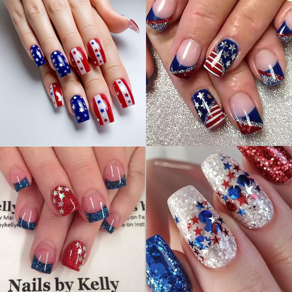 WEIXIWUYU lifestyle shot with Independence Day nails adding festive visual impact