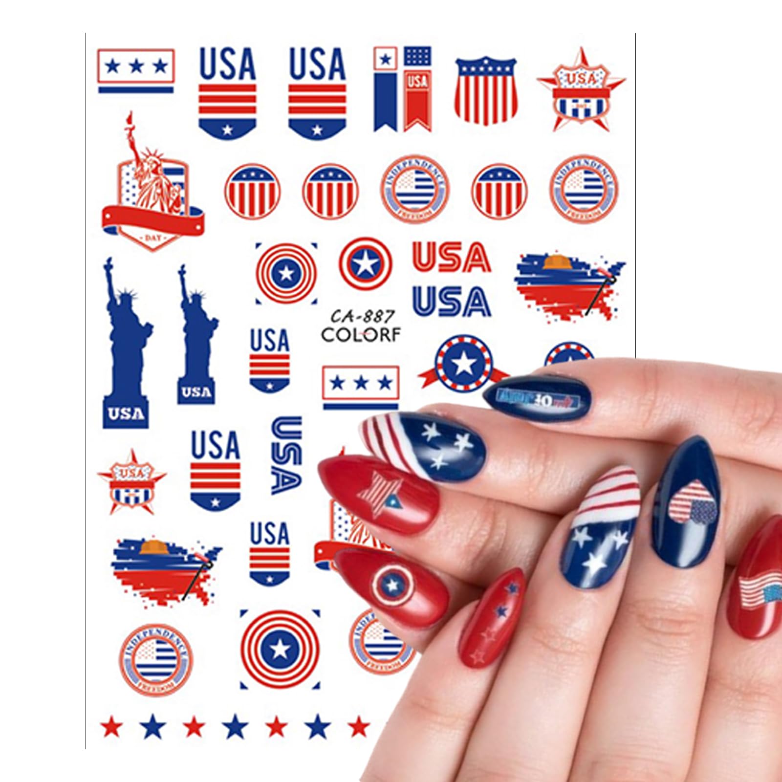 WEIXIWUYU full sheet layout featuring stars and stripes for creative mixing benefit