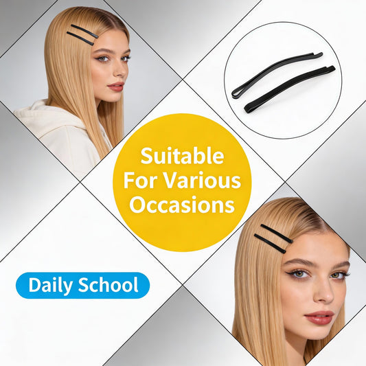 WELBRIT close-up of curved bobby pin showing metal curve and durable grip advantage