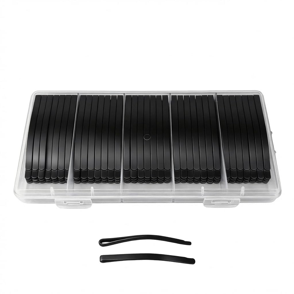 WELBRIT front packaging showing 100 black bobby pins and compact clear box for travel