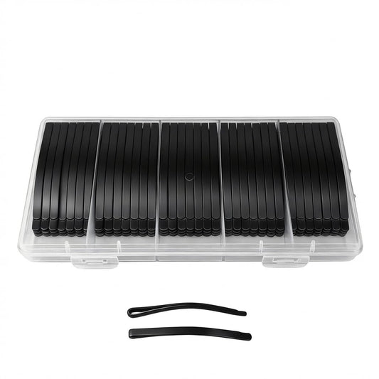 WELBRIT front packaging showing 100 black bobby pins and compact clear box for travel