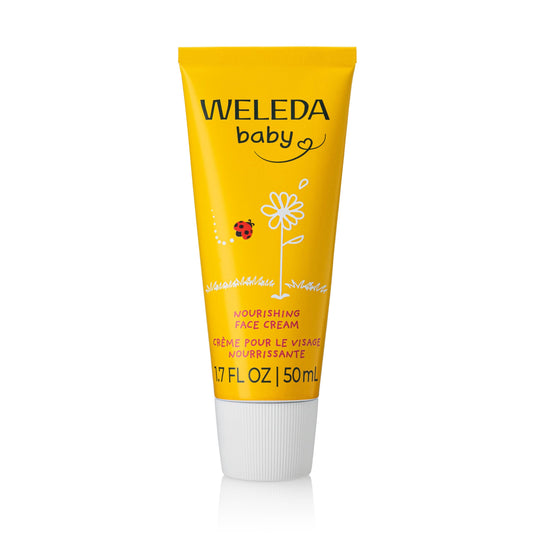 Weleda baby calendula front packaging showing product and benefits