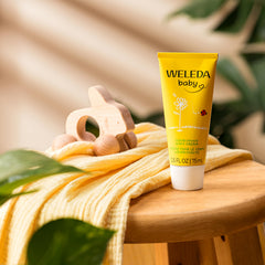 Weleda Calendula tube open cap highlighting easy-squeeze dispenser benefit