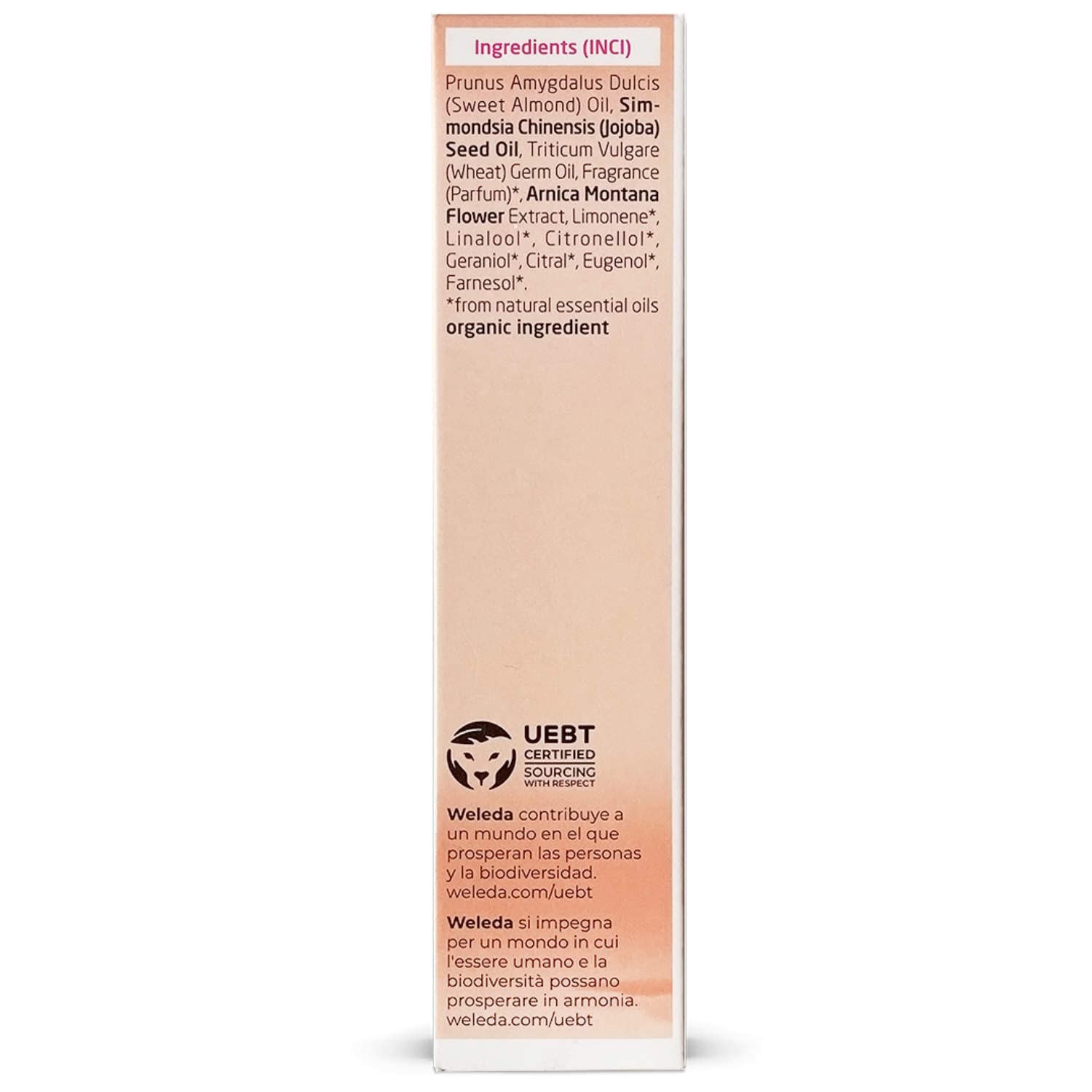 Weleda wheat germ and almond ingredients highlighting nourishing vitamin E