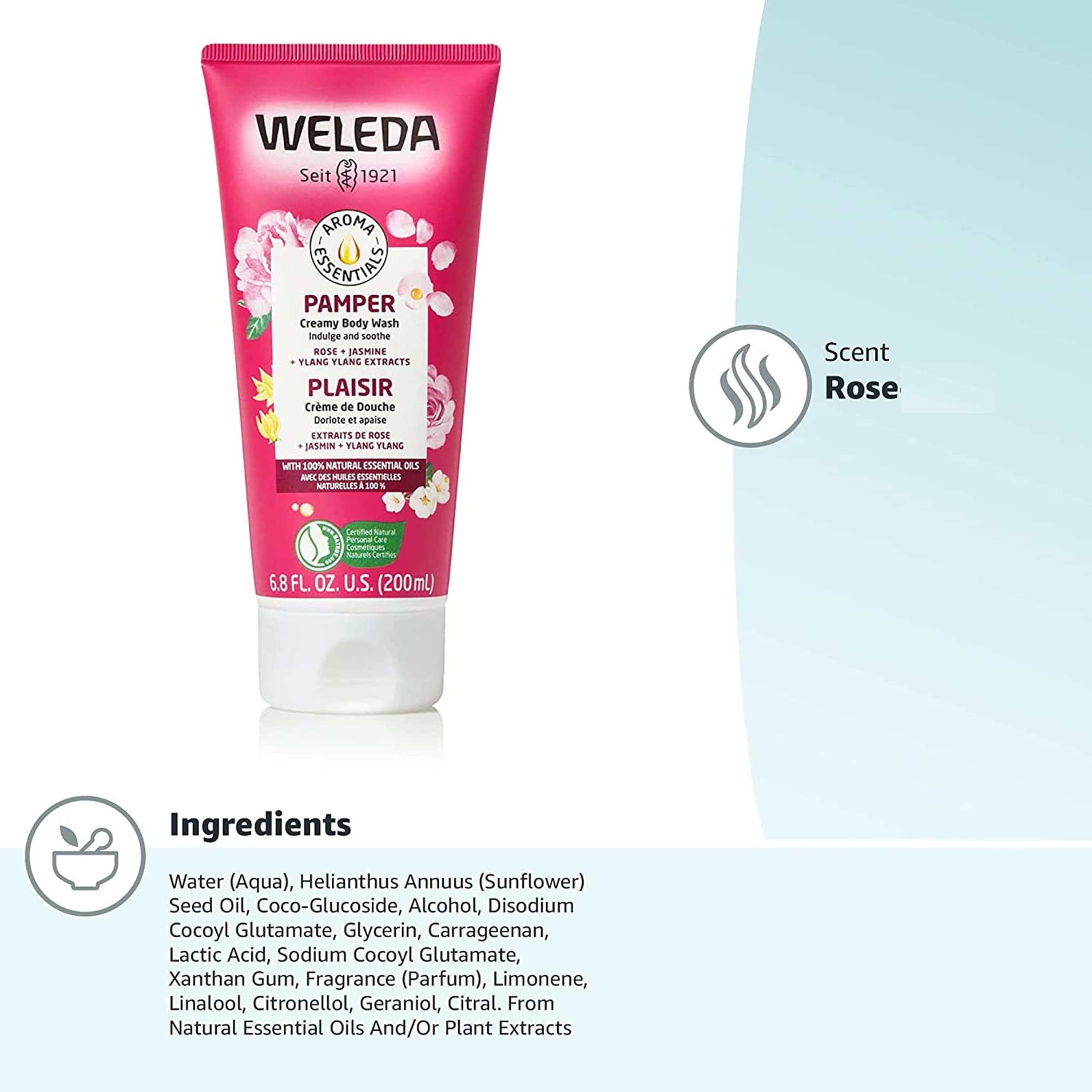 Weleda back label close-up showing ingredients list for informed ingredient choices