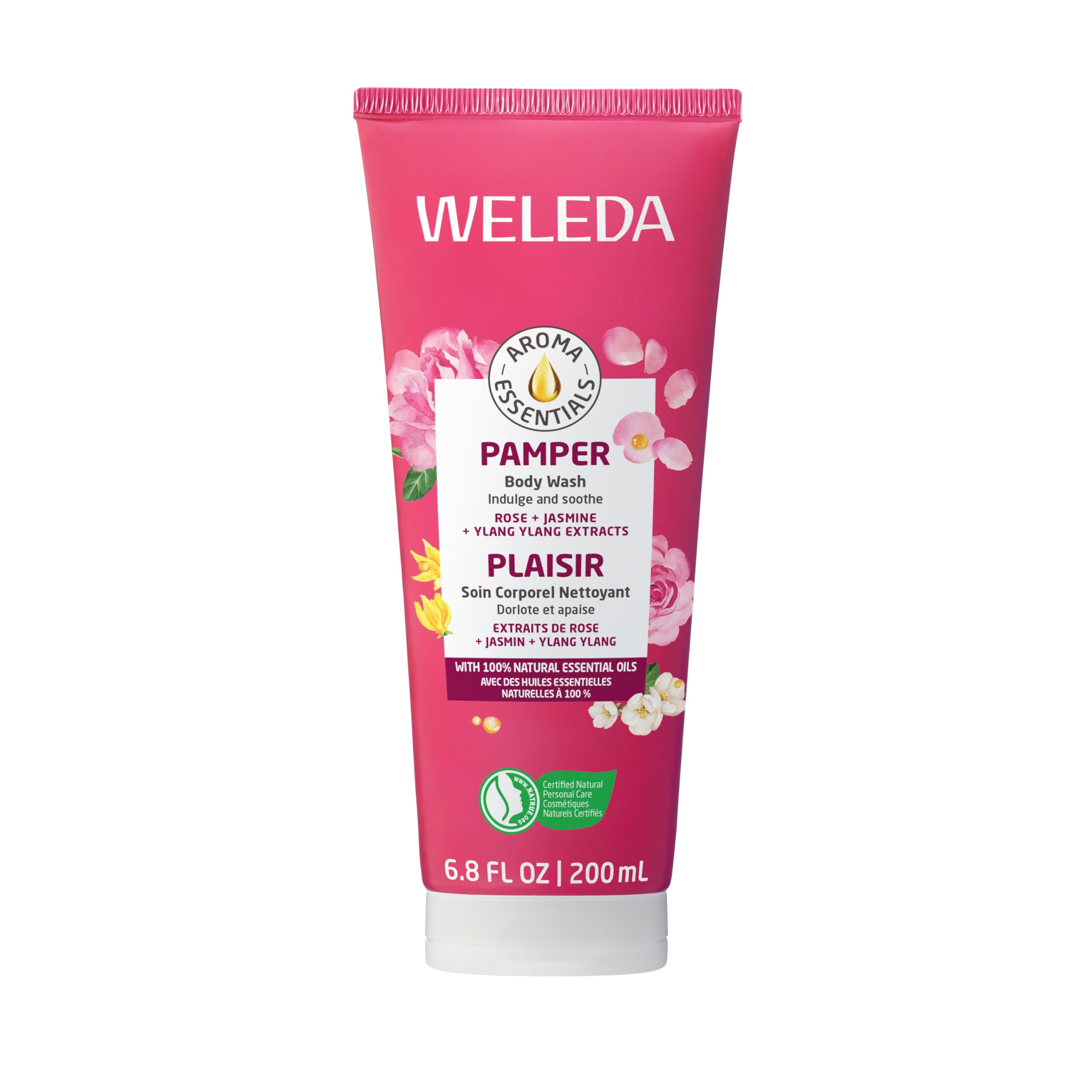Weleda bottle front packaging showing product name and gentle fragrance benefit