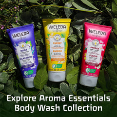 Weleda Relax being applied by hand to show easy use and softening effect