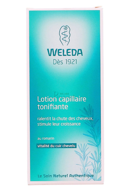 Weleda rosemary hair tonic front bottle view showing clear label and natural ingredients benefit