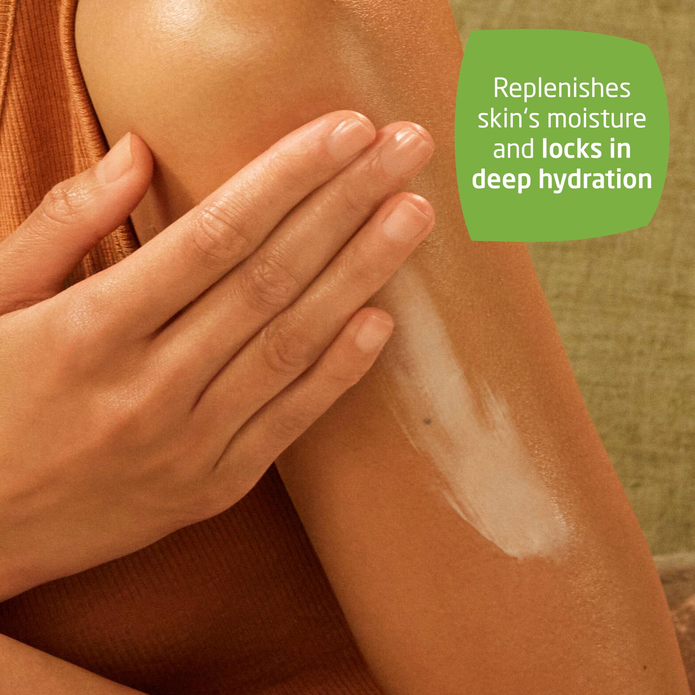Weleda lotion texture closeup showing lightweight cream and quick-absorbing finish