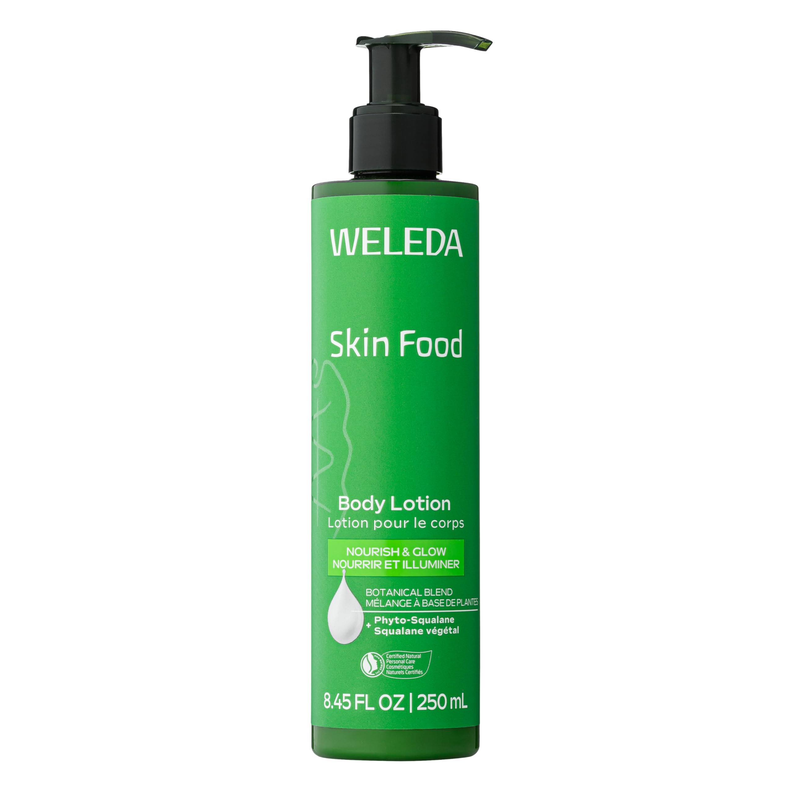 Weleda Skin Food body lotion front view showing packaging and nourishing benefit