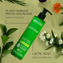 Weleda Skin Food ingredients label highlighting botanical extracts benefit