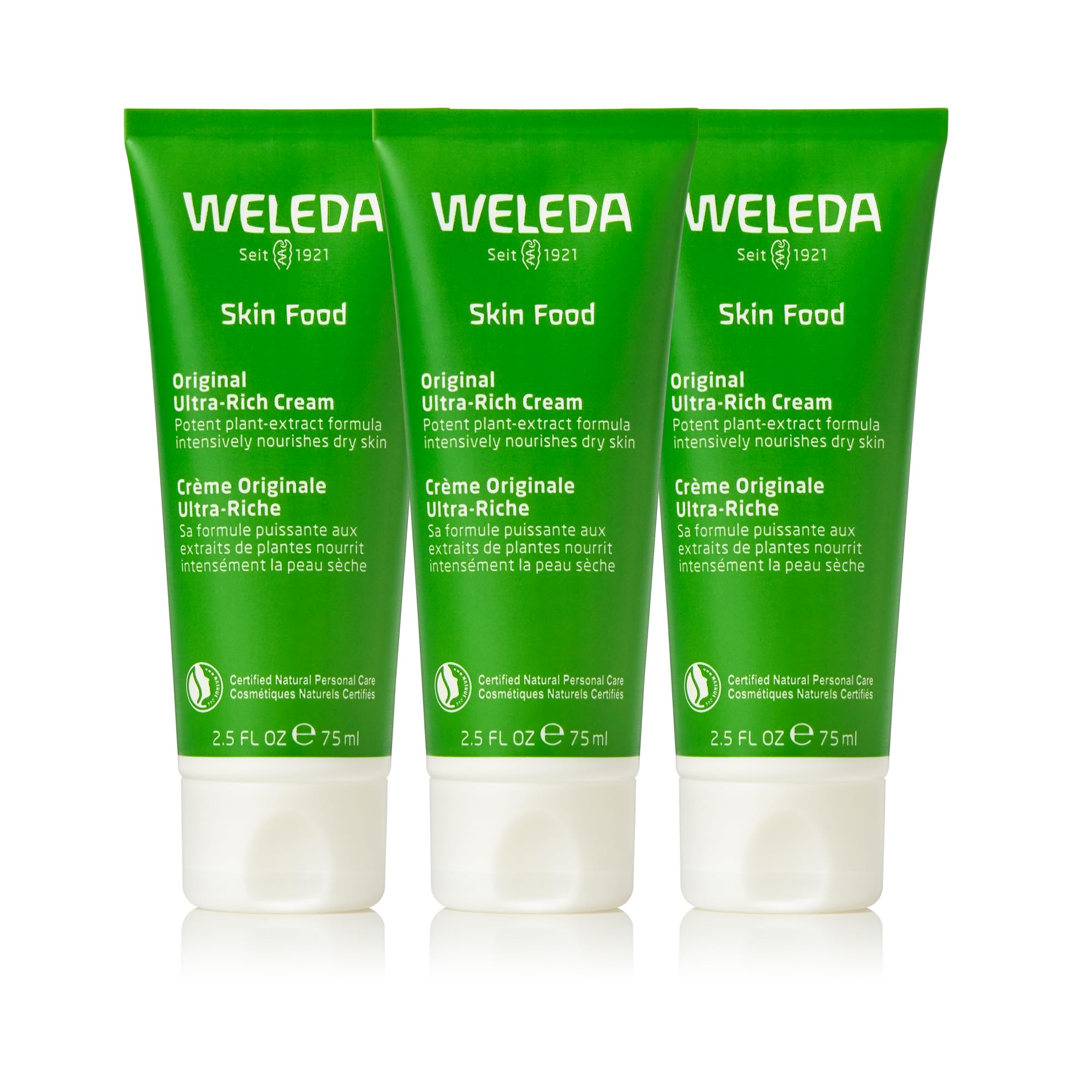 Weleda Skin Food front jar showing label and compact size for easy use