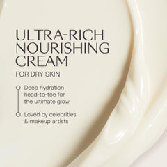 Applying Weleda Skin Food to hands demonstrating fast softening benefit