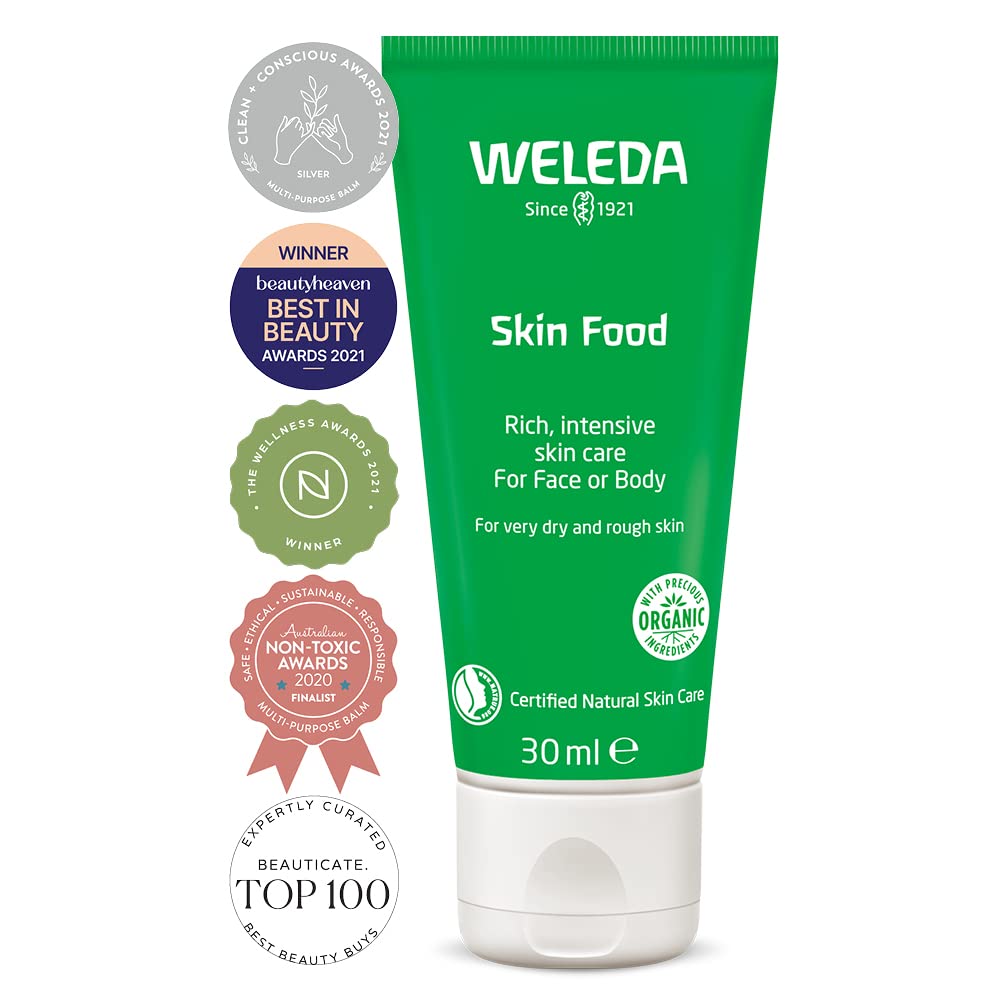 Weleda Skin Food inside a travel pouch illustrating portability and on-the-go repair