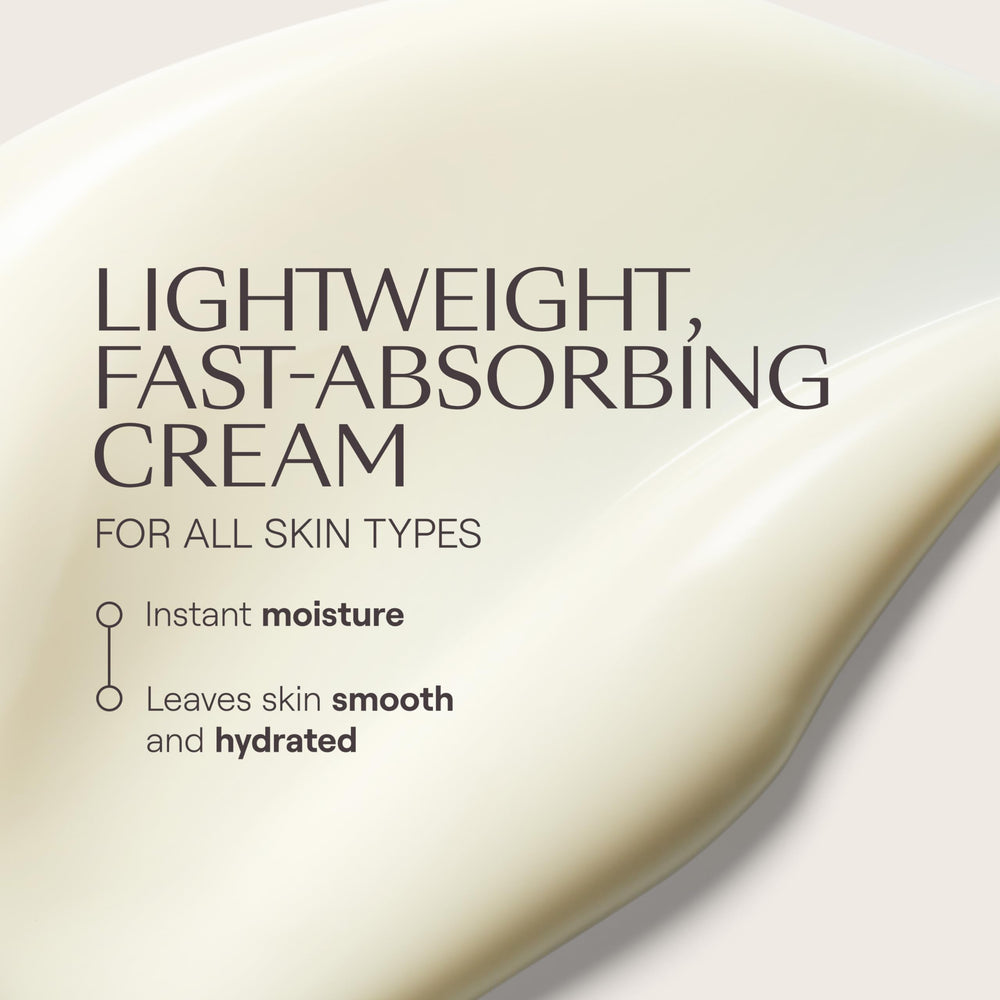 Weleda Skin Food Light cream texture close-up highlighting fast-absorbing, smooth finish