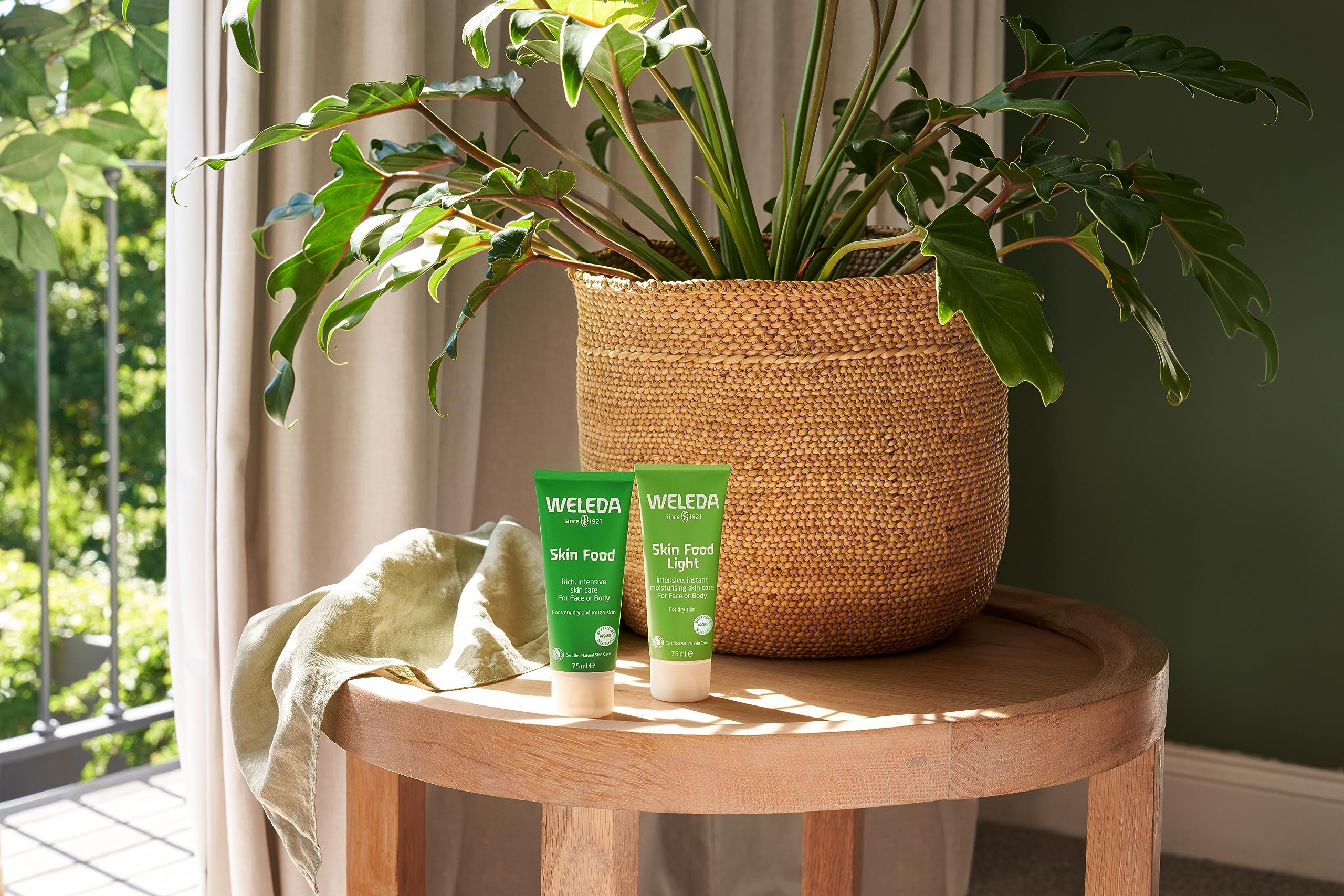 Weleda tube on bathroom vanity suggesting everyday natural skincare routine