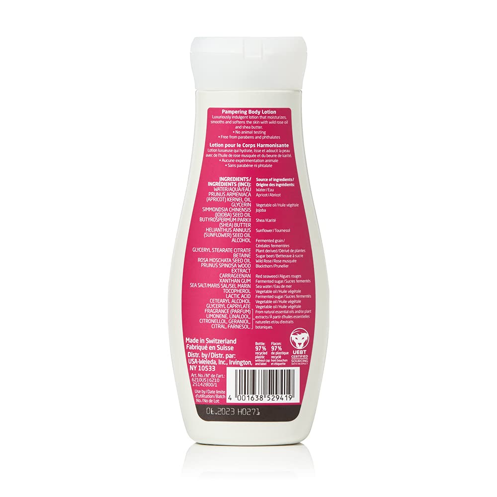 Weleda wild rose pump and cap detail illustrating easy dispensing benefit