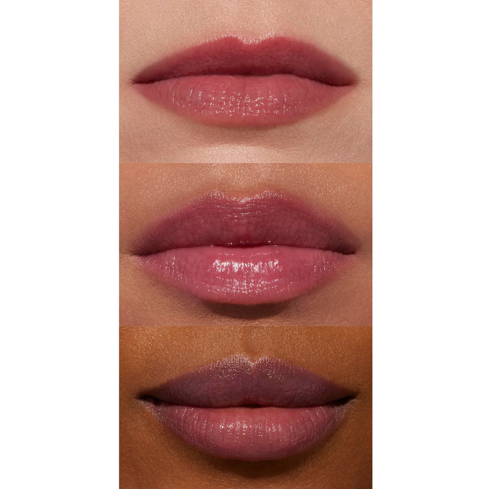 Well People lip oil texture swatch highlighting glossy, non-sticky finish and hydration
