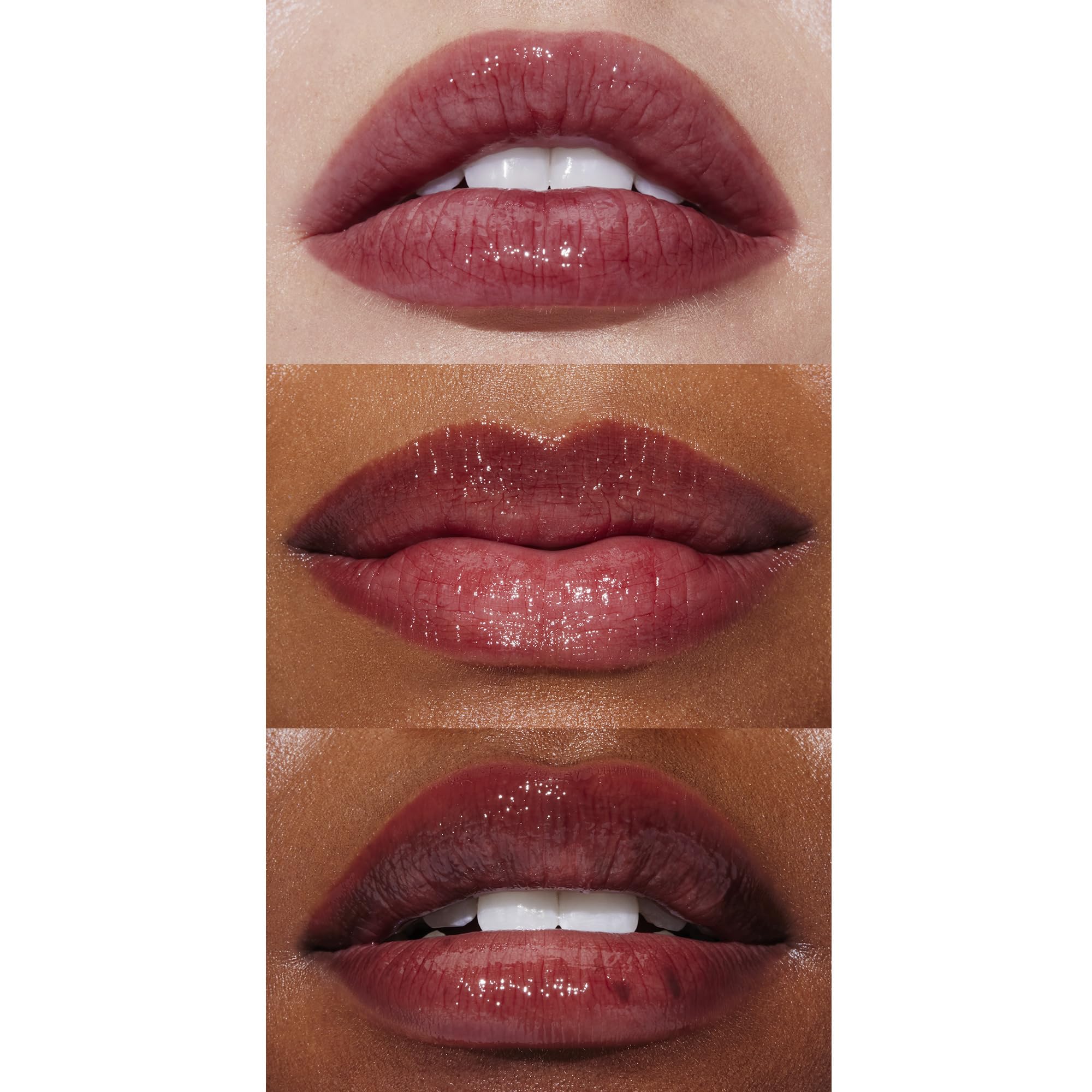 Well People lip oil texture swipe showcasing glossy, non-sticky hydration benefit