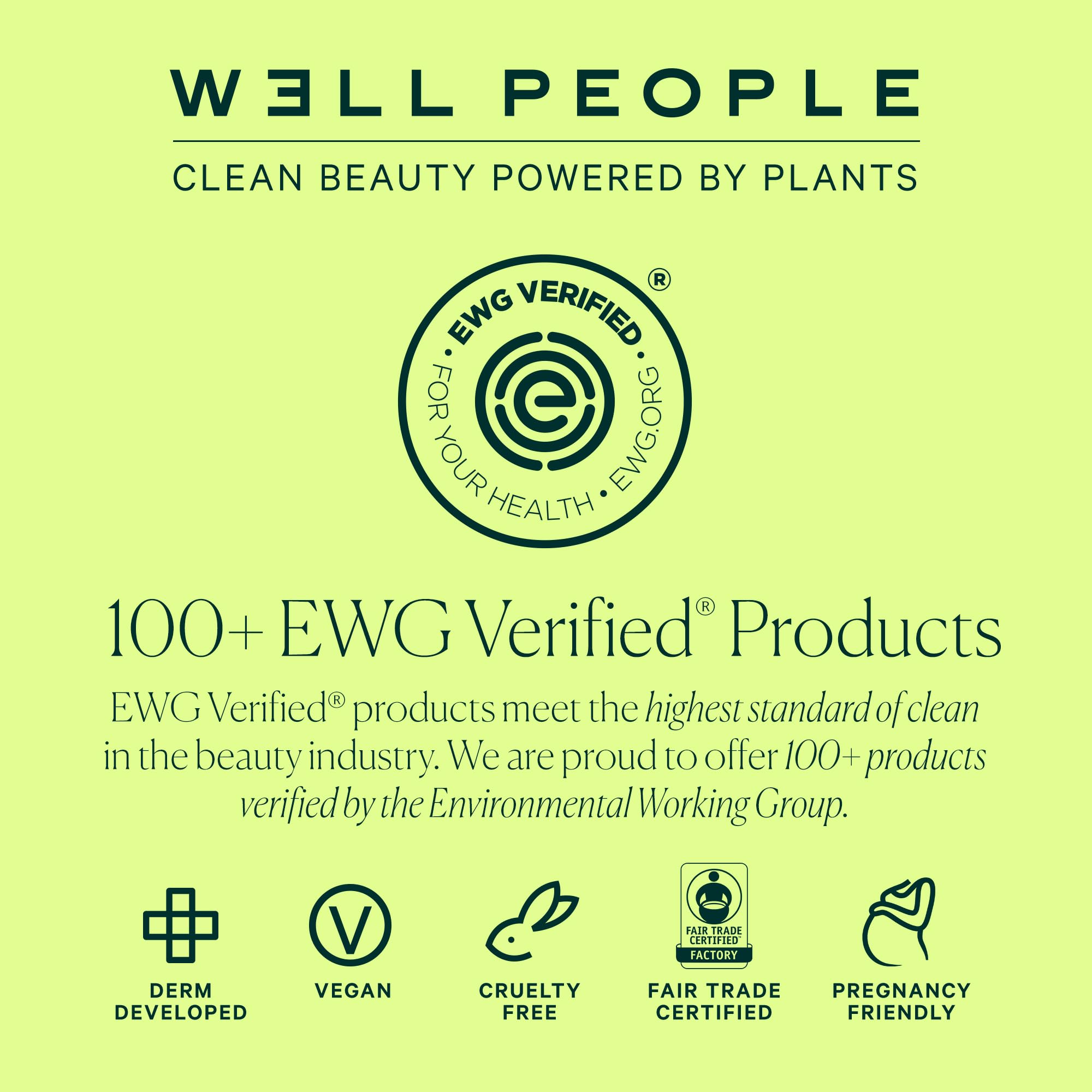 Well People ingredient label close-up showing plant-powered clean beauty benefit