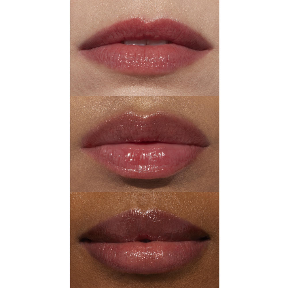 Well People texture swatch of tinted oil showing non-sticky glossy hydration benefit