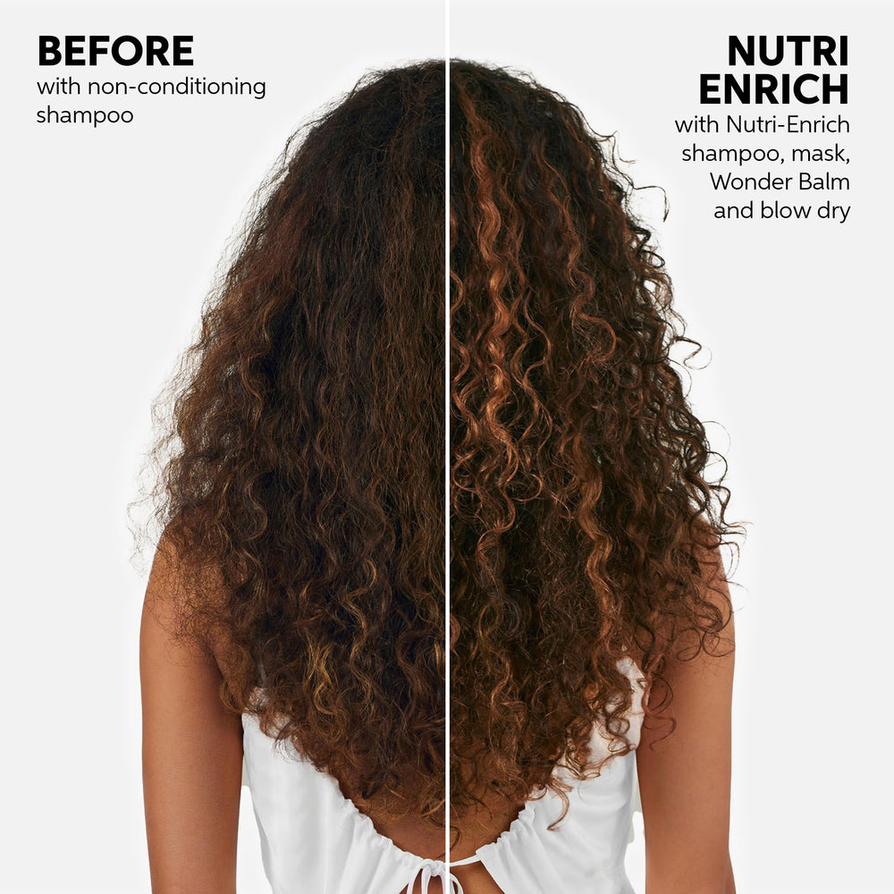 Wella Professionals before-and-after hair comparison showing smoother results