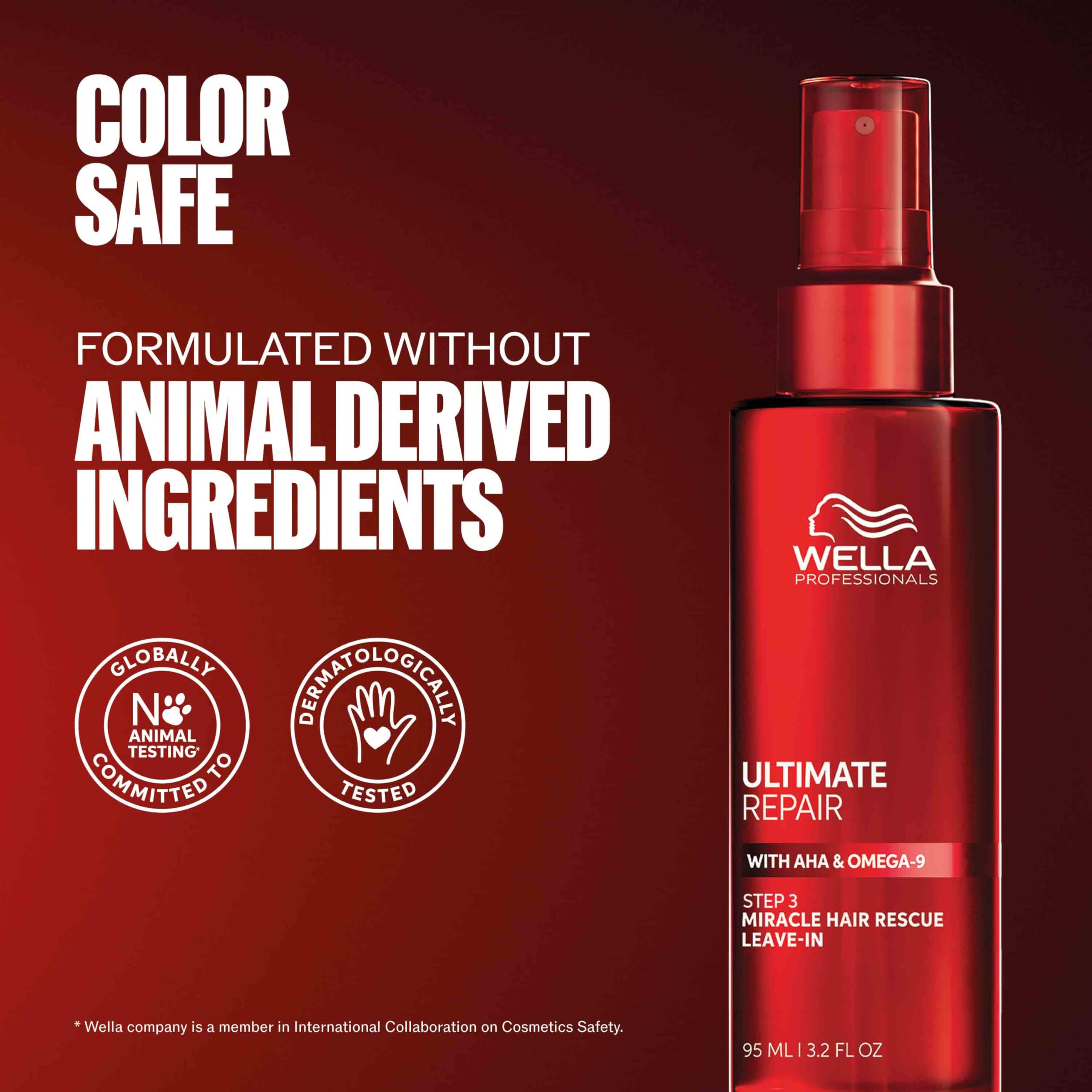 Creative layout of Wella Professionals ingredients to emphasize AHA and Omega-9 benefit