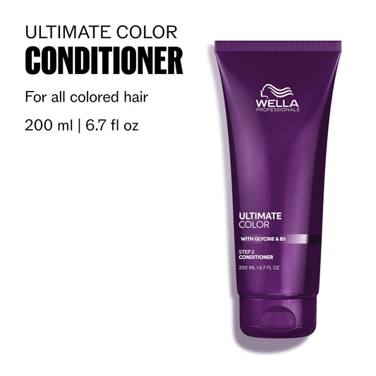 Wella Professionals conditioner back label close-up showing ingredients and benefits