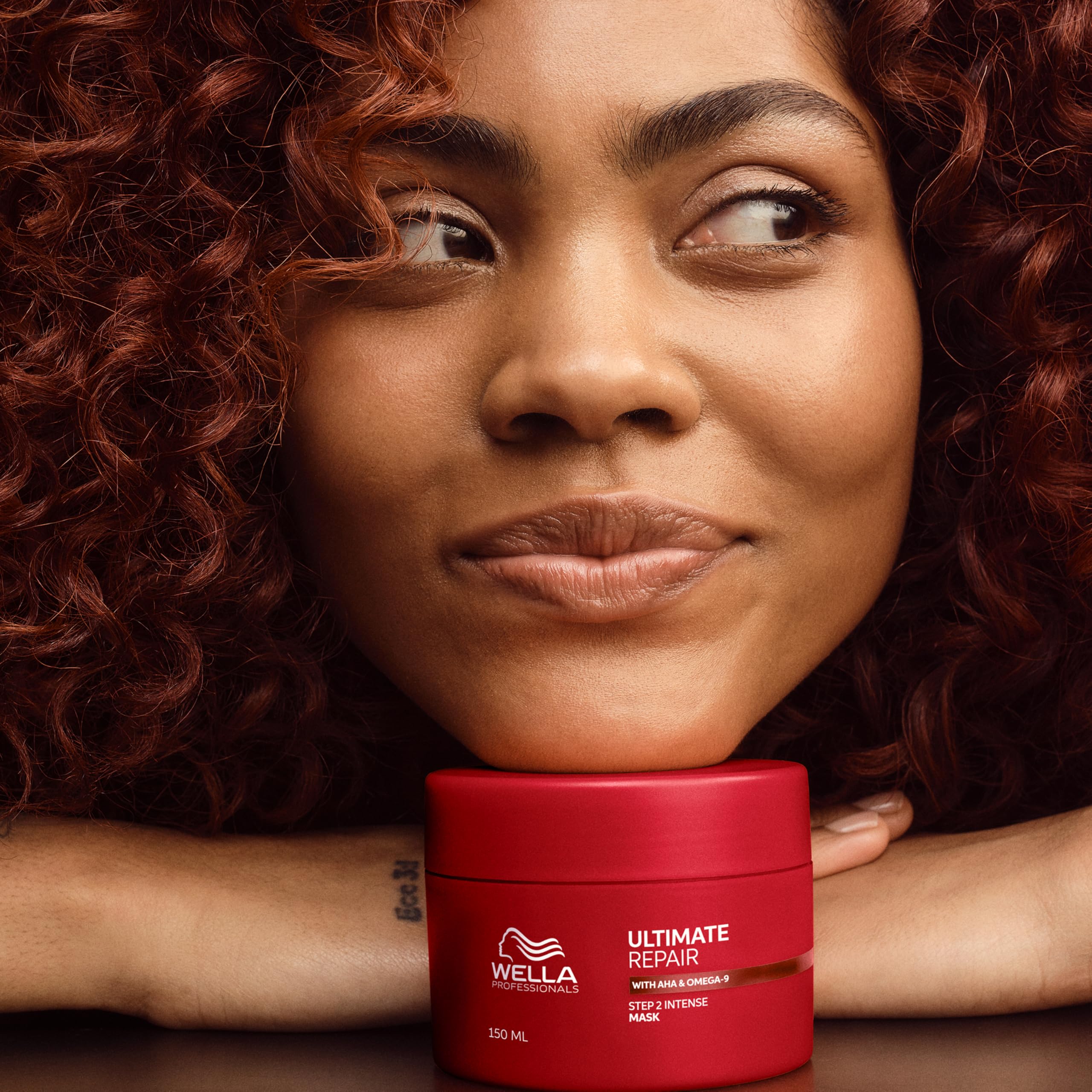 Wella Professionals lifestyle shot on bathroom shelf suggesting salon-quality routine