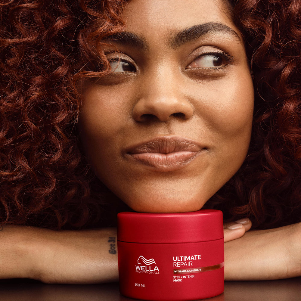 Wella Professionals lifestyle shot on bathroom shelf suggesting salon-quality routine