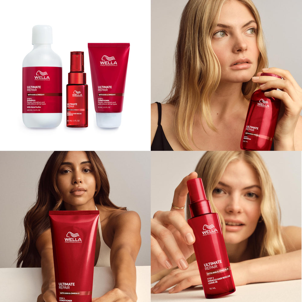 Wella Professionals applying treatment to damaged hair for instant slip