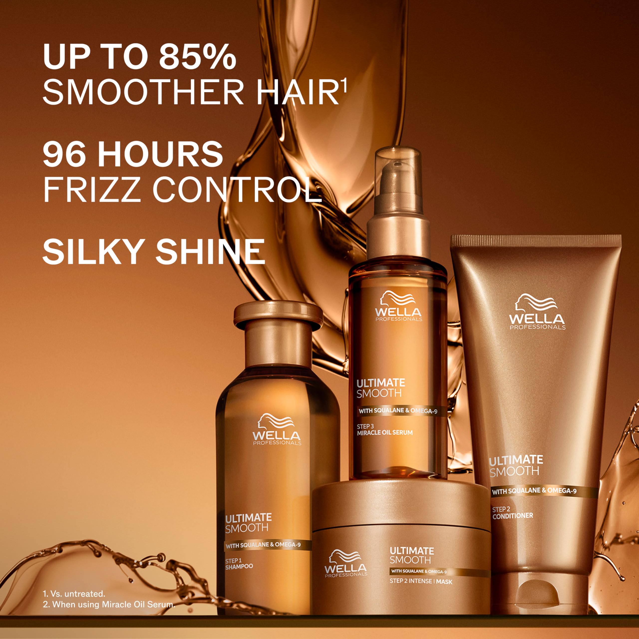Wella Professionals shampoo in use on wet hair demonstrating cleansing action