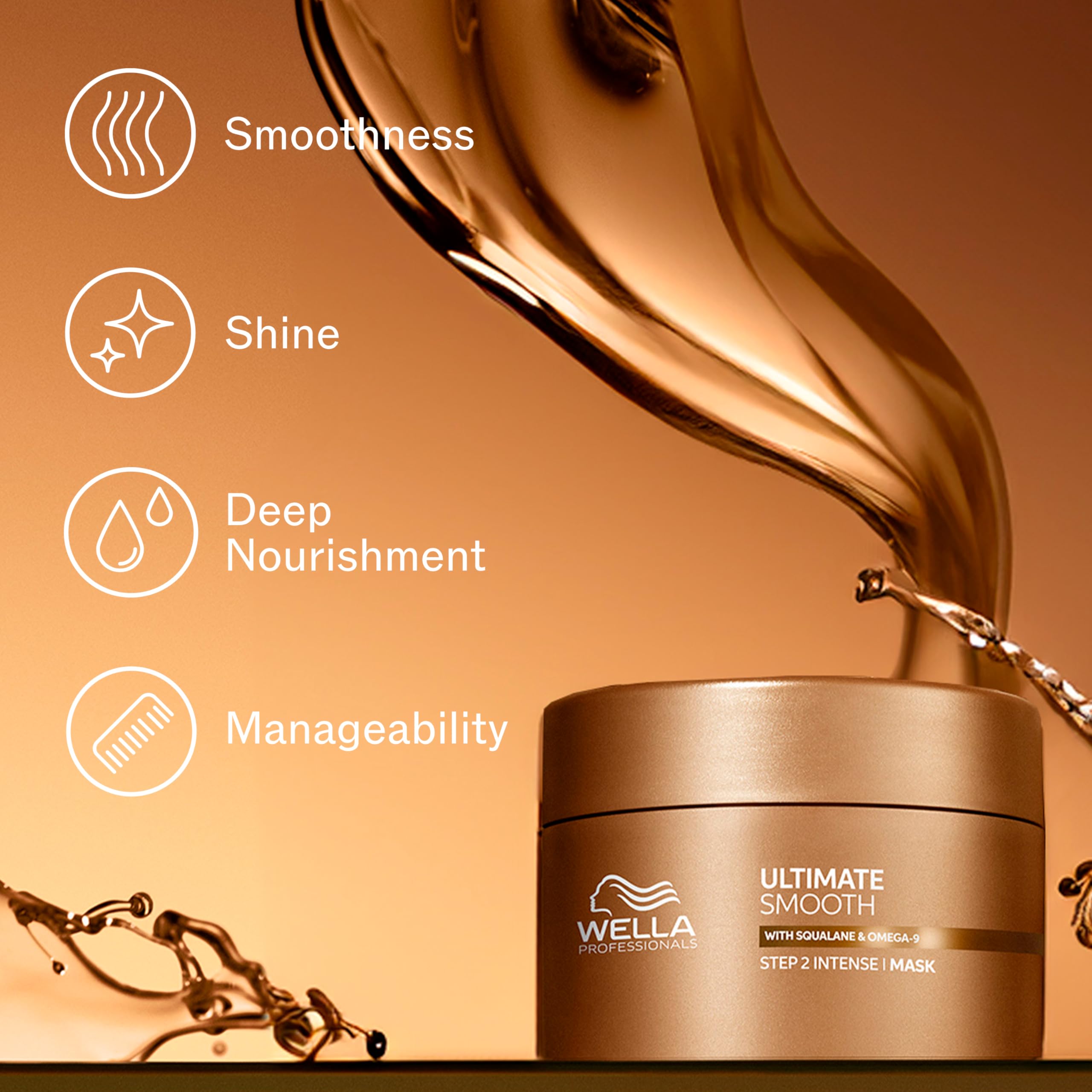 Wella Professionals applying mask to hands demonstrating easy spread