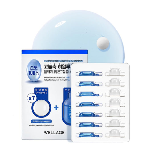 WELLAGE front packaging ampoule kit showing compact special-care design and convenience