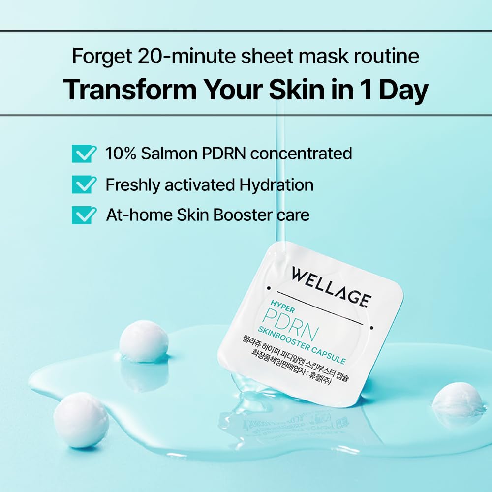 WELLAGE product label highlighting PDRN, niacinamide and hyaluronic acids
